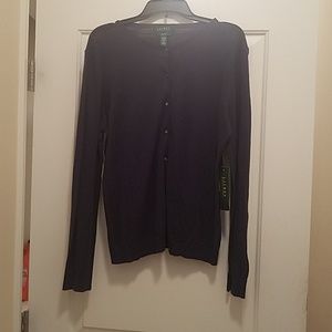 Crew neck button down sweater